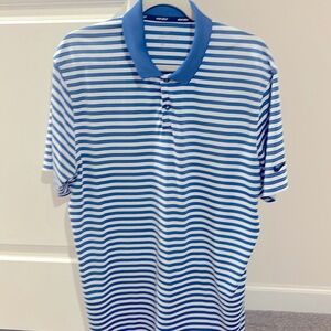 Men’s Large Dri-fit Nike Golf blue striped polo